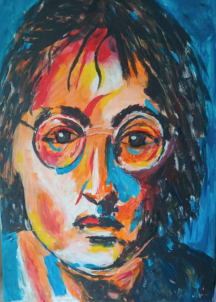 Detlev Krüger-Sperling, 50x70, John Lennon, Acryl (09-2022)