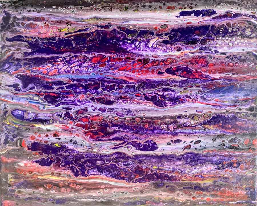 Beate Hecht: Ruhe - Innehalten (24 x 30 cm, Acryl auf Leinwand, Swipe-Technik, Pouring) Beate Hecht: Ruhe - Innehalten (24 x 30 cm, Acryl auf Leinwand, Swipe-Technik, Pouring)
