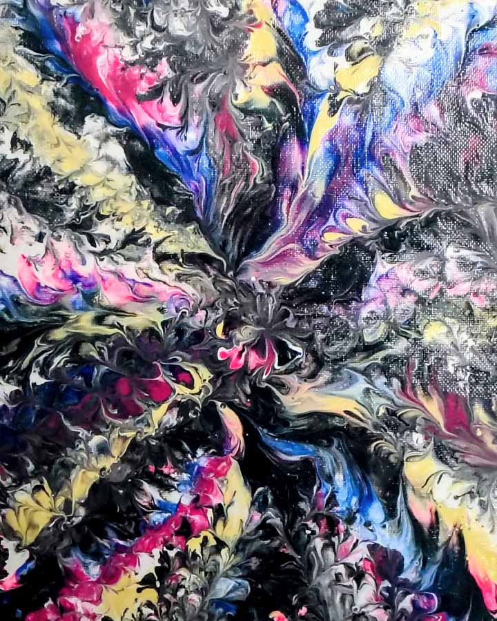 Beate Hecht: Farbenfestival (24 x 30 cm, Acryl auf Leinwand, Luftpolsterfolien-Technik) Beate Hecht: Farbenfestival (24 x 30 cm, Acryl auf Leinwand, Luftpolsterfolien-Technik)
