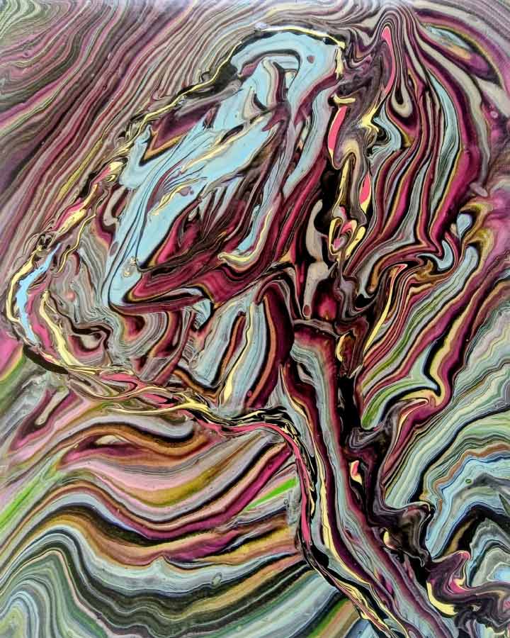 Beate Hecht: Feuerrose (30 x 24 cm, Acryl auf Leinwand, Swipe-Technik) Beate Hecht: Feuerrose (30 x 24 cm, Acryl auf Leinwand, Swipe-Technik)