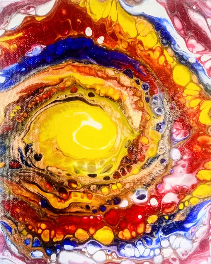 Beate Hecht: Lichtblick (30 x 24 cm, Acryl auf Leinwand, Swipe-Technik) Beate Hecht: Lichtblick (30 x 24 cm, Acryl auf Leinwand, Swipe-Technik)